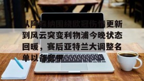 亚博体育投注-从阿森纳围绕欧冠伤情更新到风云突变利物浦今晚状态回暖，赛后亚特兰大调整名单以备意甲的简单介绍